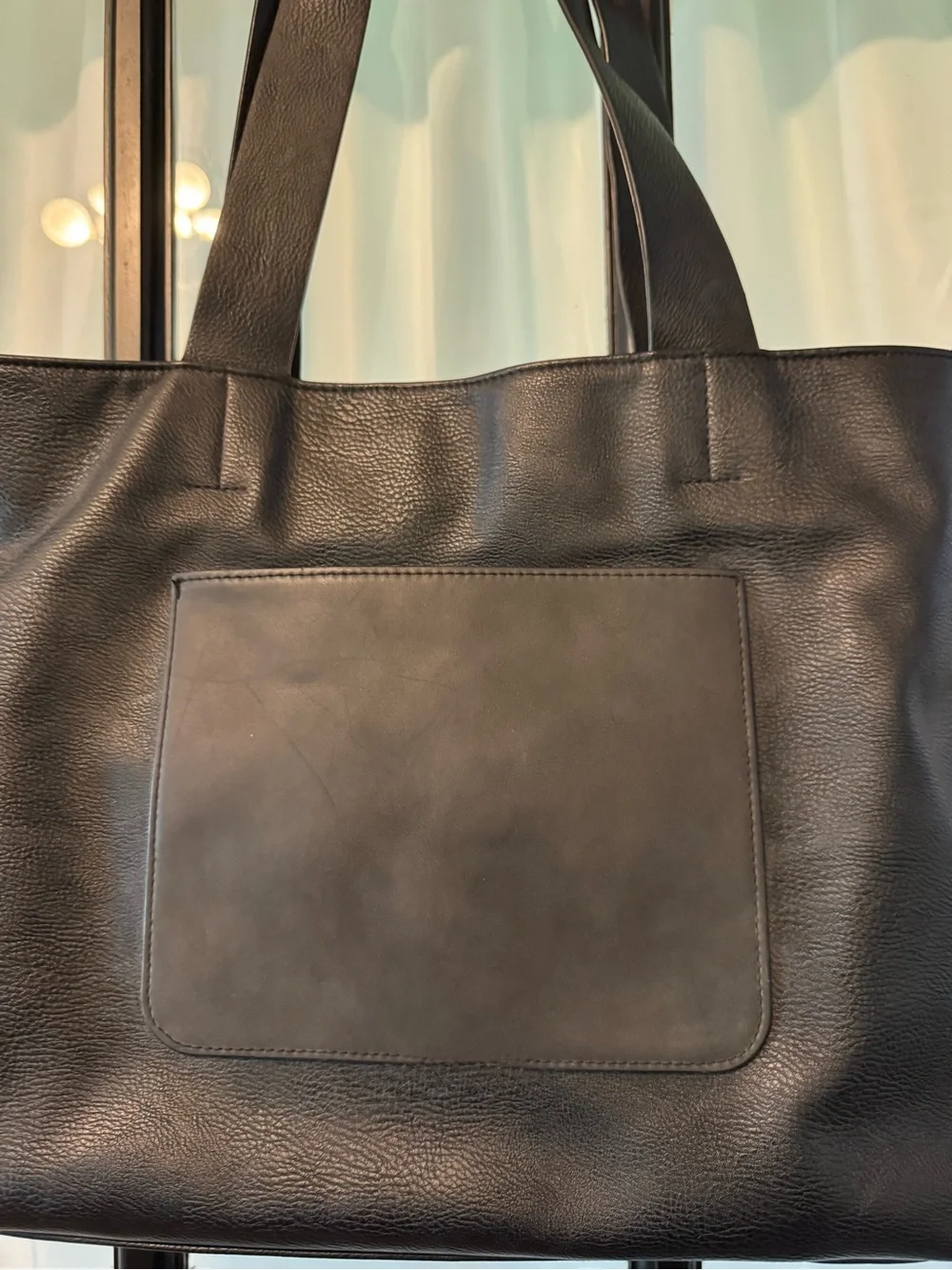 Universal Thread Classic Leather Black Women's Tote Bag
